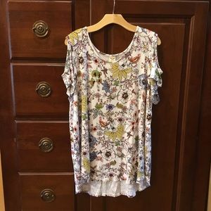 Plus Size Blouse 2XXL Faded Glory Cold Shoulder